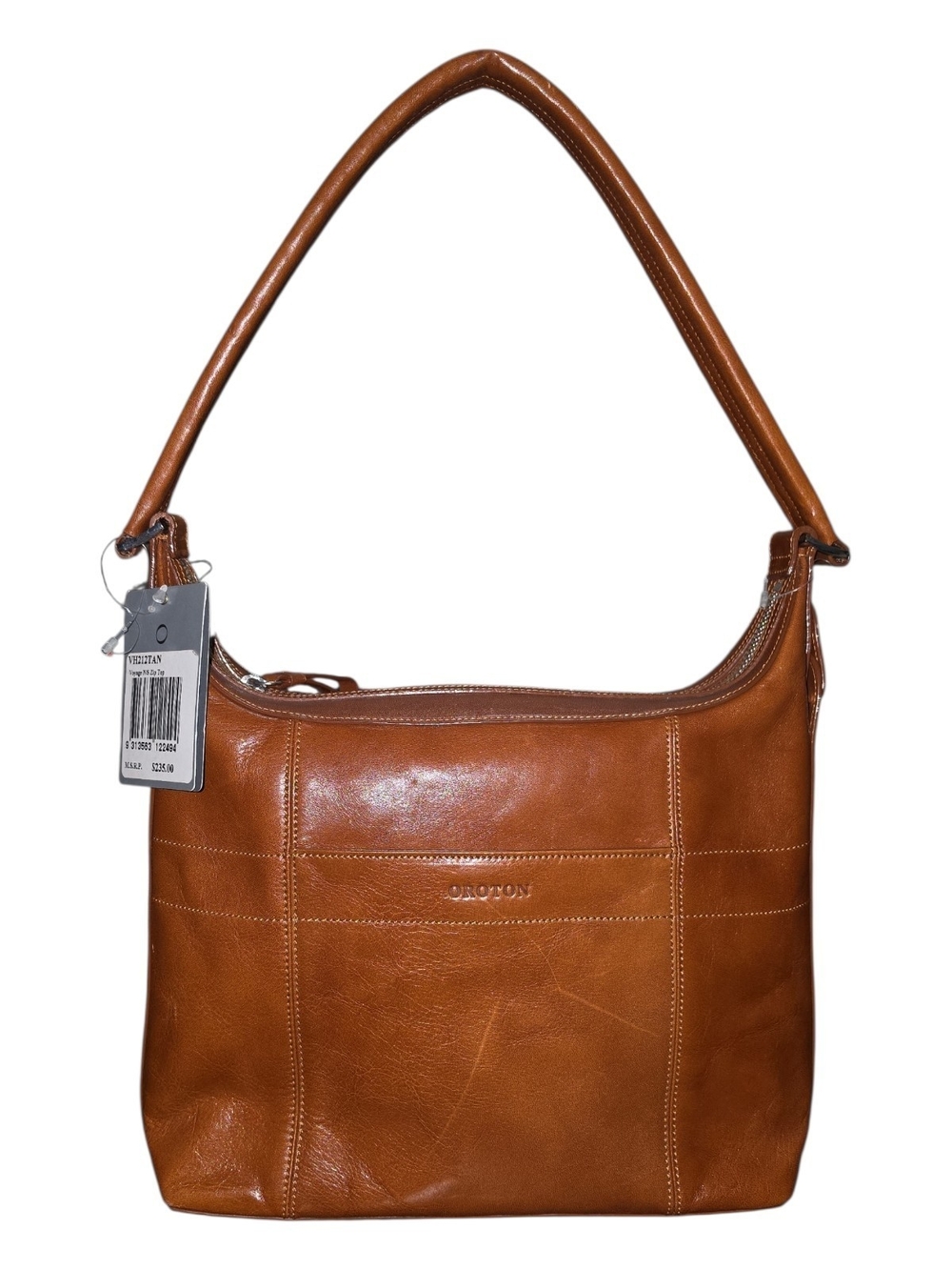 Oroton Cognac Leather Shoulder Hobo